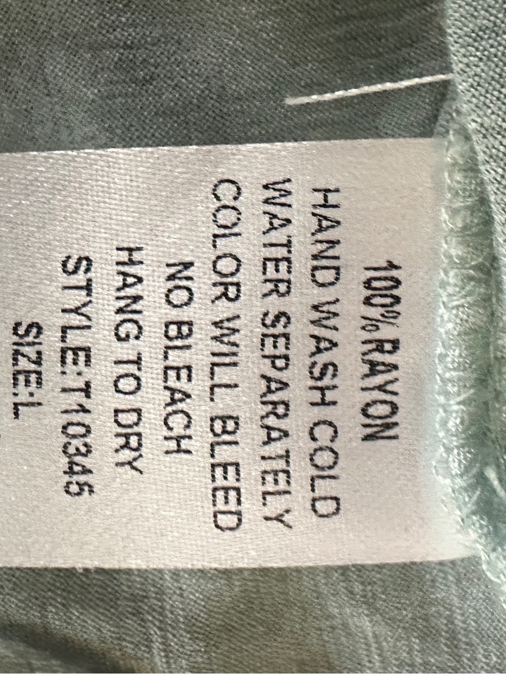 entro Light Sage V-Neck Tie-Front Top Size L - Picture 5 of 5